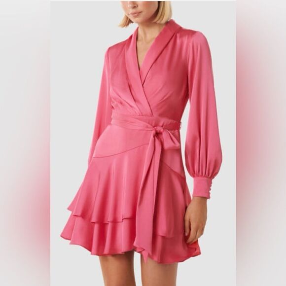 Ever New Melbourne pink belted mini dress, US2 - Picture 5 of 15